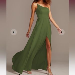 David’s Bridal one-shoulder satin dress, size 6